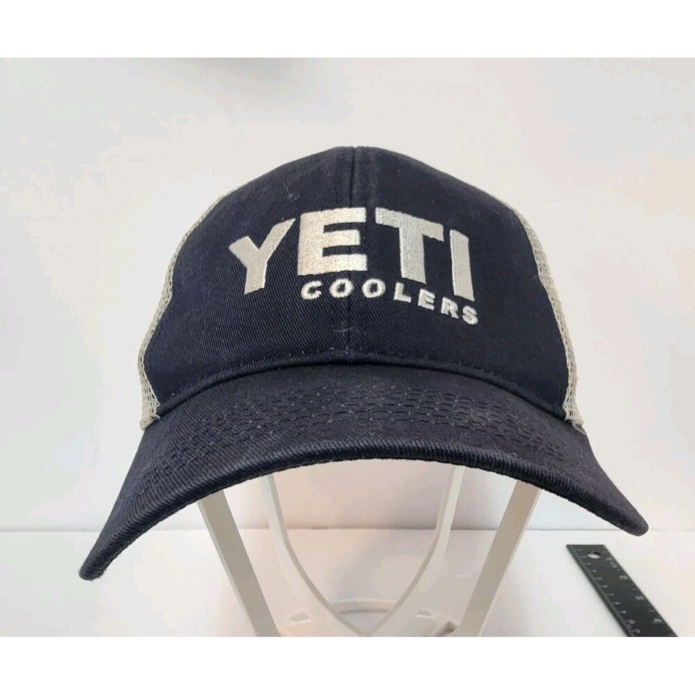 YETI Coolers Snapback Trucker Hat Blue One Size Adjustable Embroidered Mesh Back